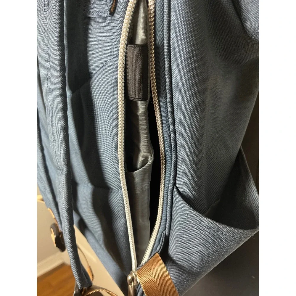 Himawari Contrast Waterproof Canvas & Leather Backpack Bag Laptop Travel Unisex
